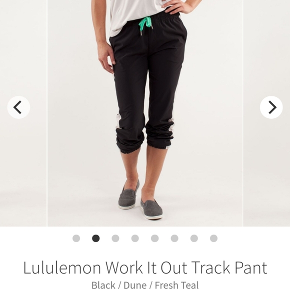 Lululemon Work It Out Track PantBlack / Dune / Fresh Teal - Picture 2 of 7